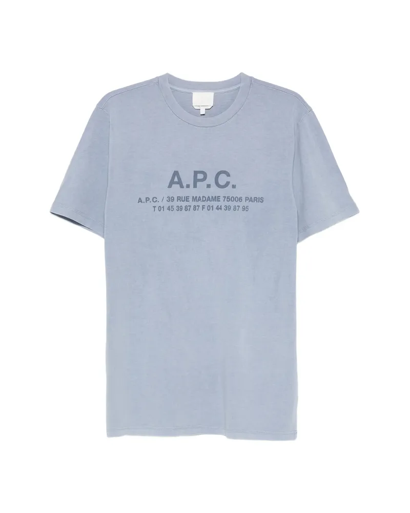 A.P.C. A. p.c. Logo-print T-shirt Blue
