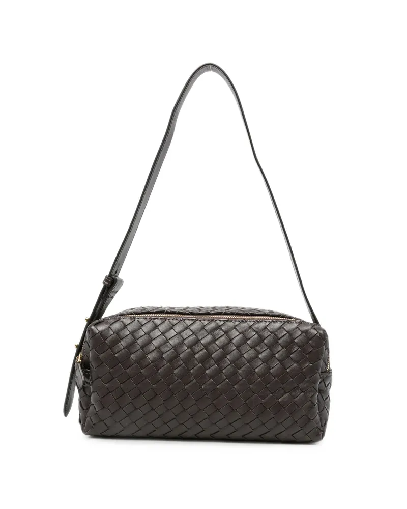 Elleme Trousse Woven Leather Cross Body Bag Brown