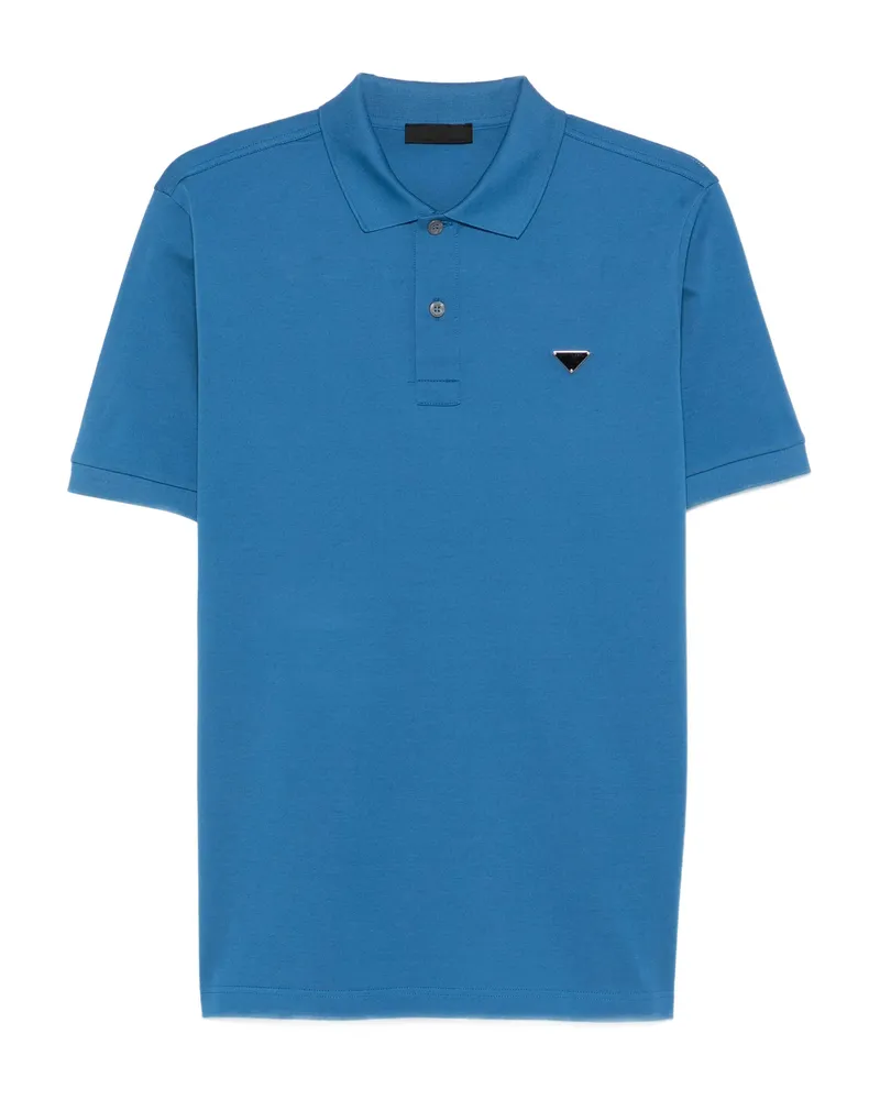 Prada Triangle-logo Polo Shirt Blue
