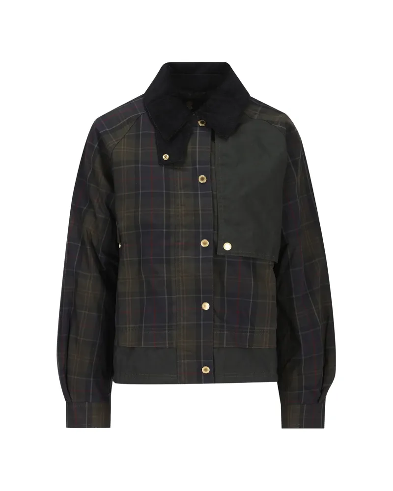 Barbour Truro Tartan-print Corduroy-collar Jacket Green