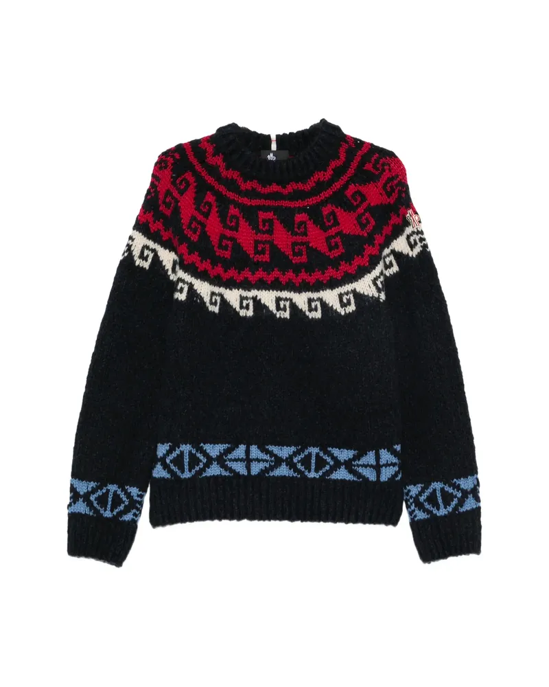 Moncler Fair Isle-knit Sweater Blue