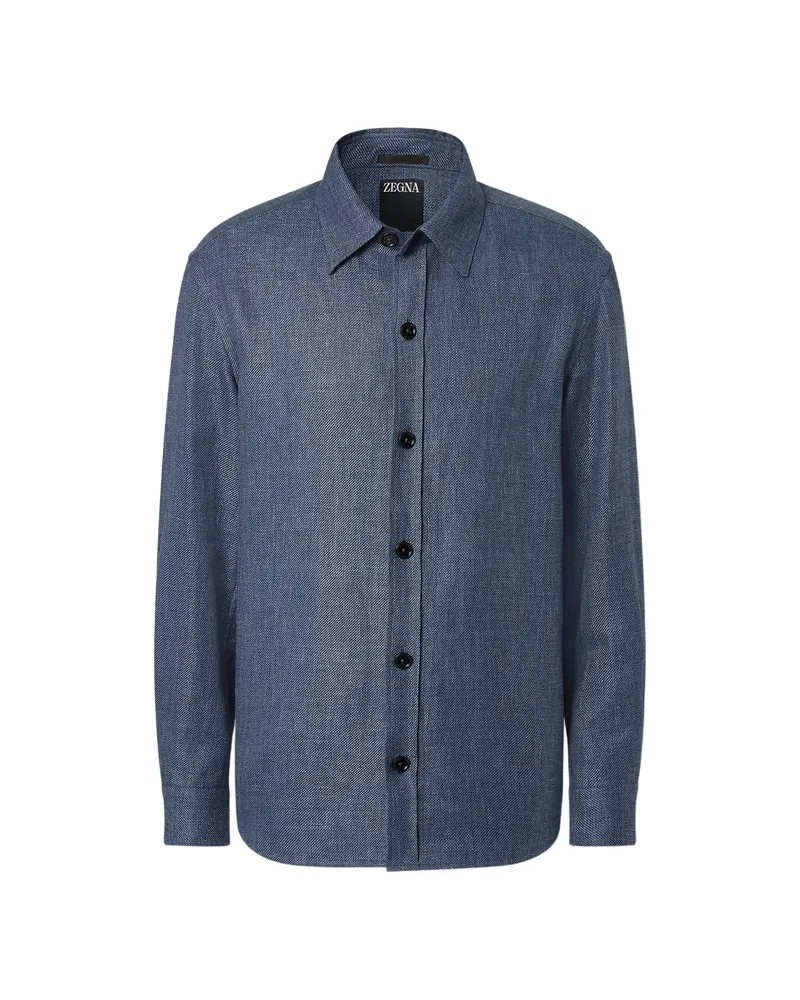 Ermenegildo Zegna Buttoned Overshirt Blue