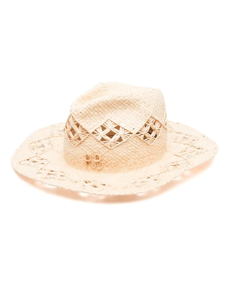 RUSLAN BAGINSKIY Interwoven-straw Fedora Hat Neutrals