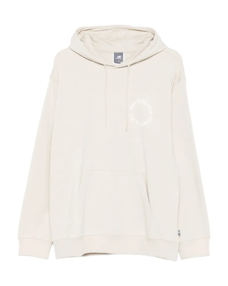 New Balance Circular-logo Print Hoodie Neutrals