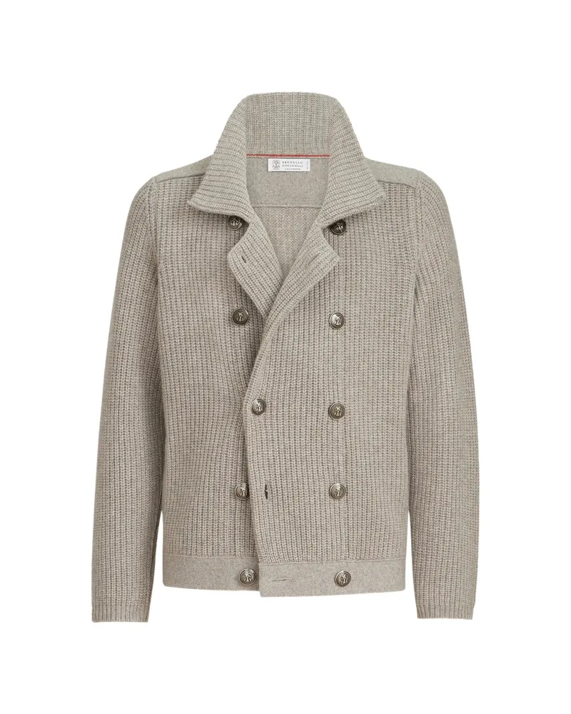 Brunello Cucinelli Notch-lapel Cardigan Neutrals