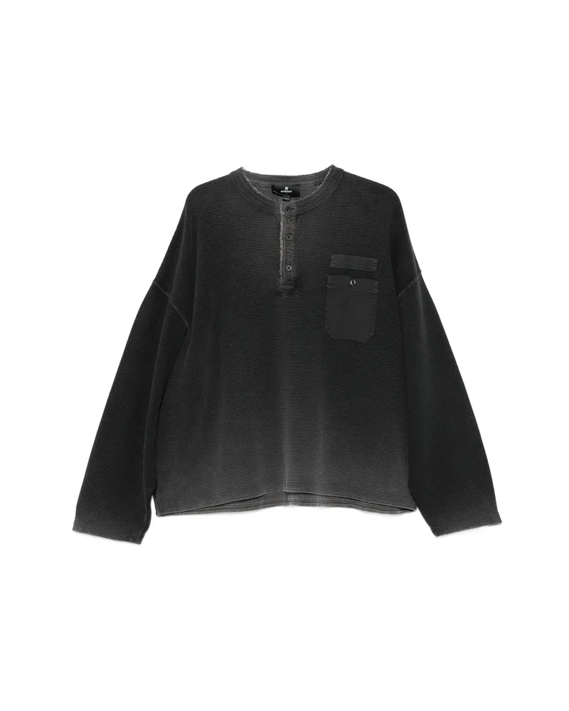 REPRESENT Waffle-knit Sweatshirt Black