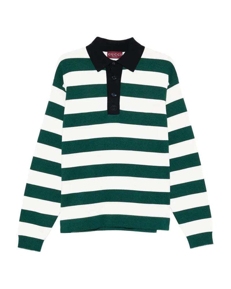 Gucci Striped Polo Shirt Green