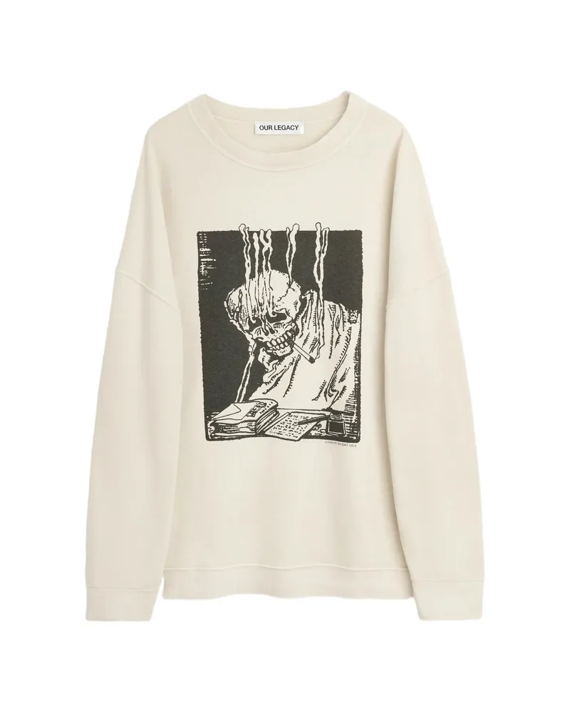 Our Legacy Slack Graphic-print Sweatshirt Neutrals