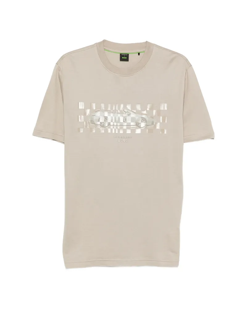 HUGO BOSS X Porsche Graphic-print T-shirt Neutrals