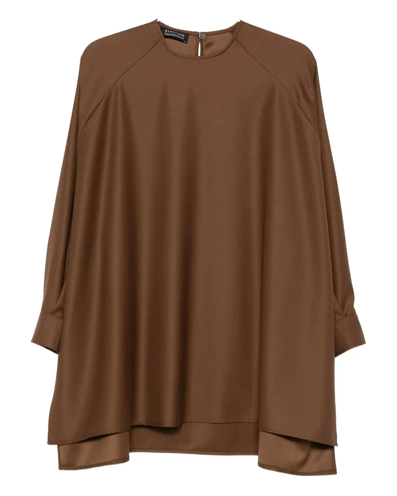 Gianluca Capannolo Layered Round-neck Mini Dress Brown