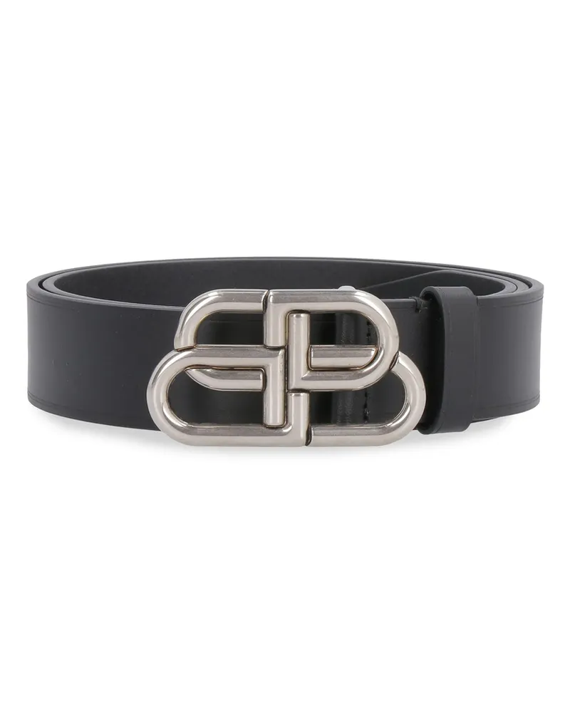 Balenciaga BB Leather Belt Black