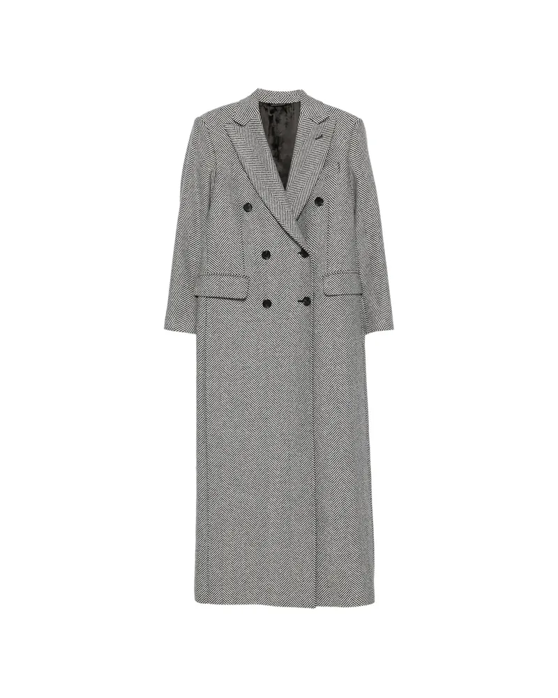 ERALDO Herringbone Double-breasted Coat Grey