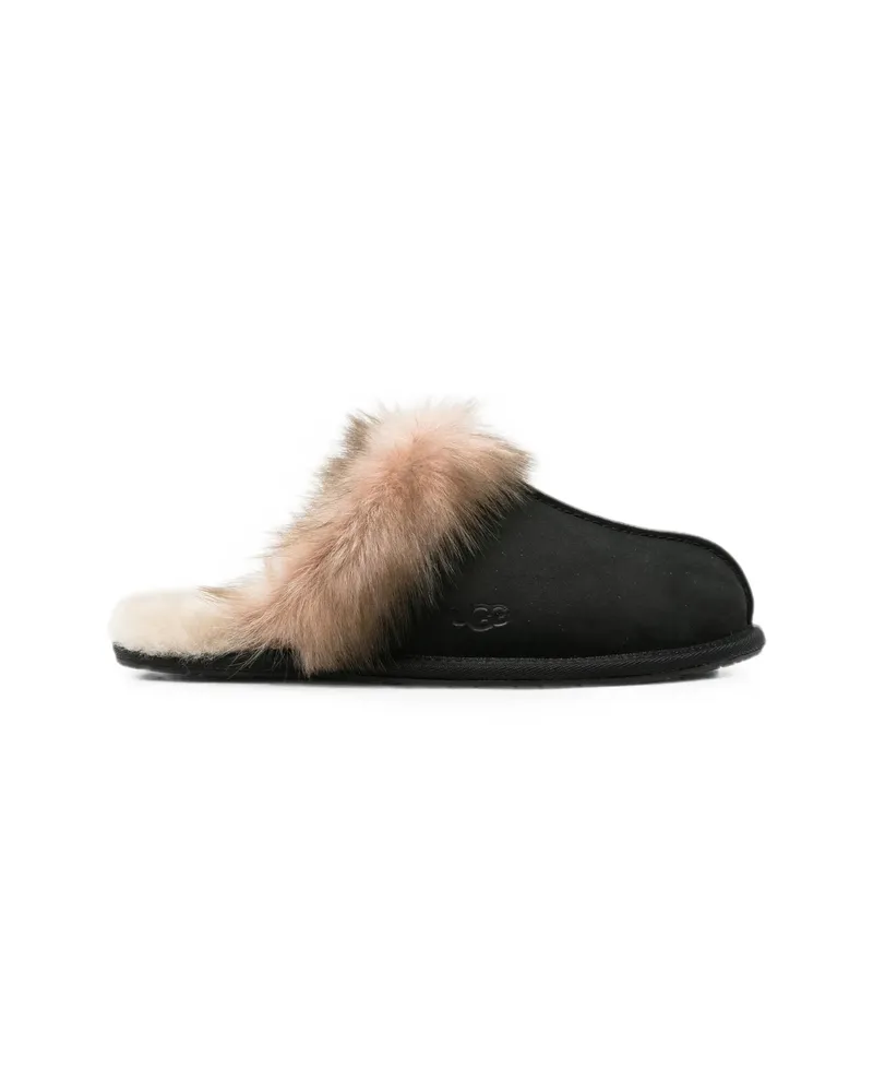 UGG Shearling-trim Slip-on Slippers Black