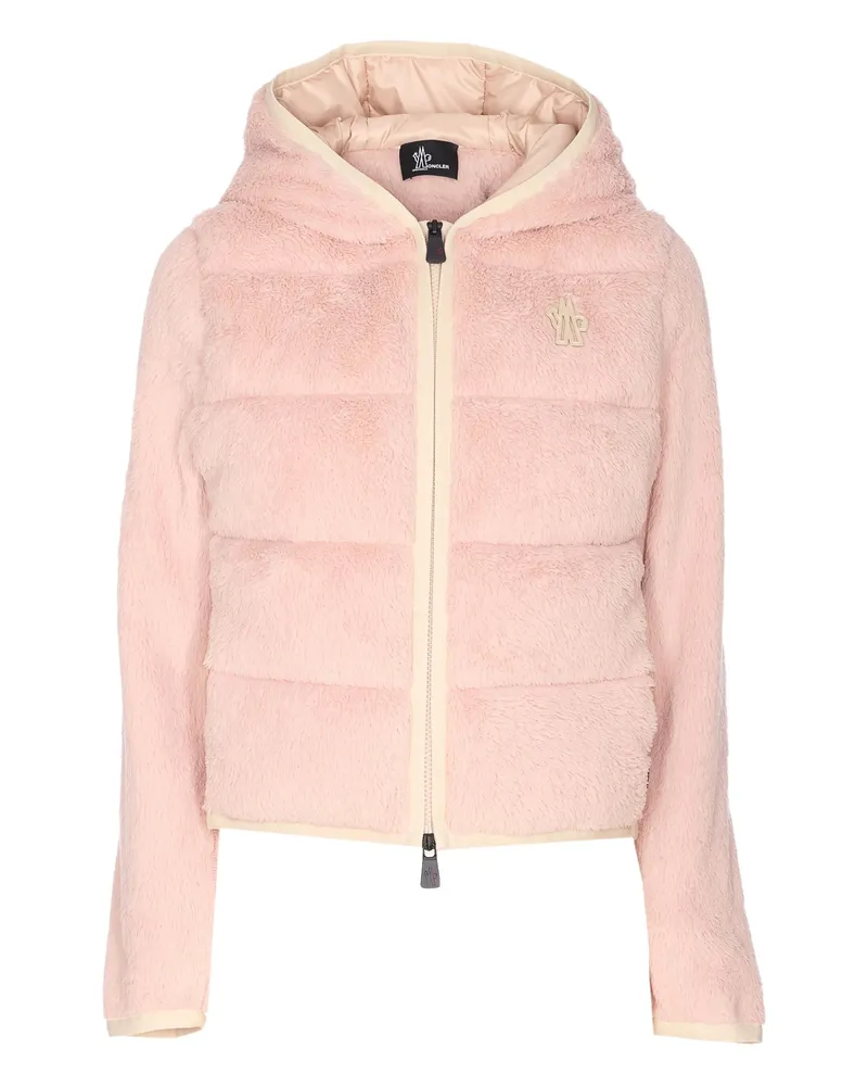 Moncler Hooded Zip Cardigan Pink