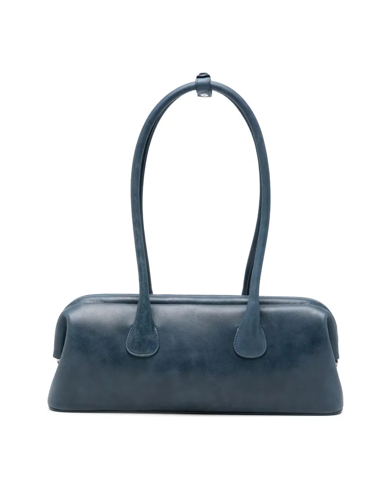 OSOI Boat Aged-effect Leather Tote Bag Blue