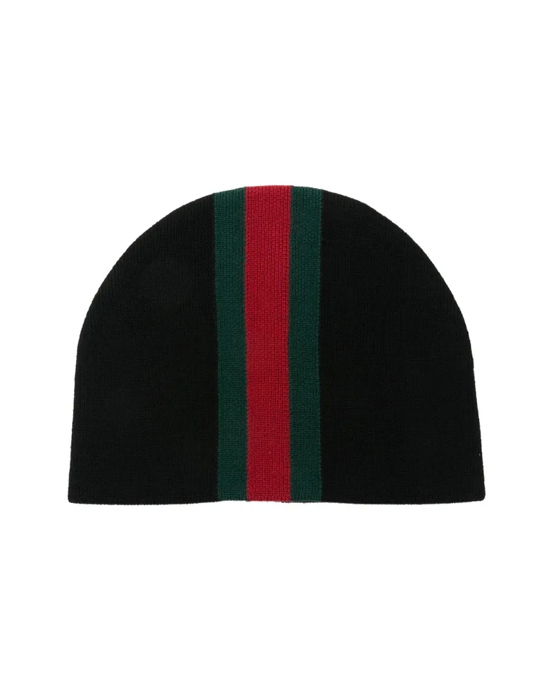 Gucci Web Stripe Beanie Hat Black