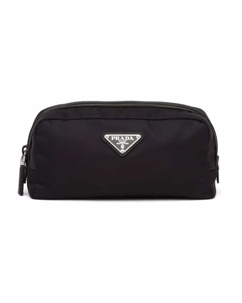 Prada Re-Nylon Triangle-logo Wash Bag Black