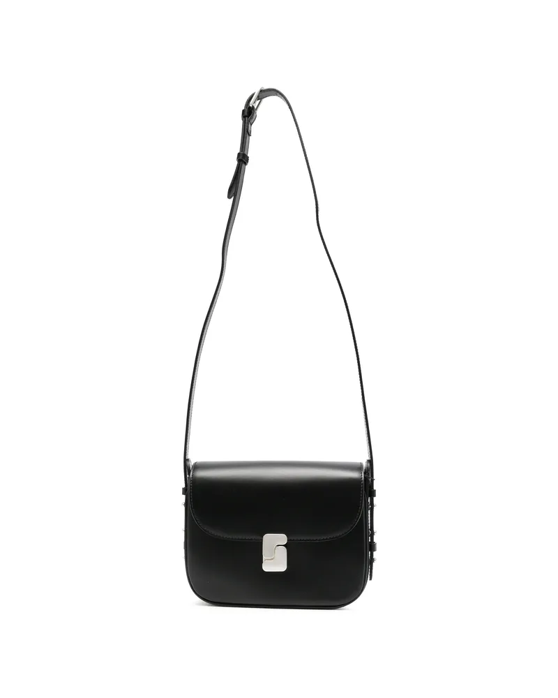 Soeur Mini Bellissima Leather Shoulder Bag Black