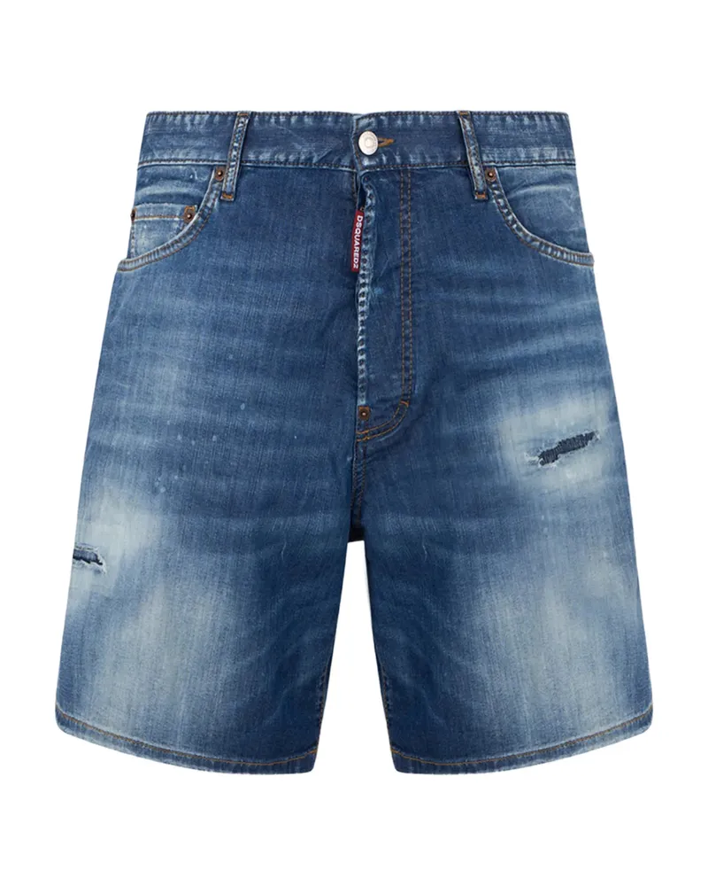 Dsquared2 Logo-patch Denim Shorts Blue
