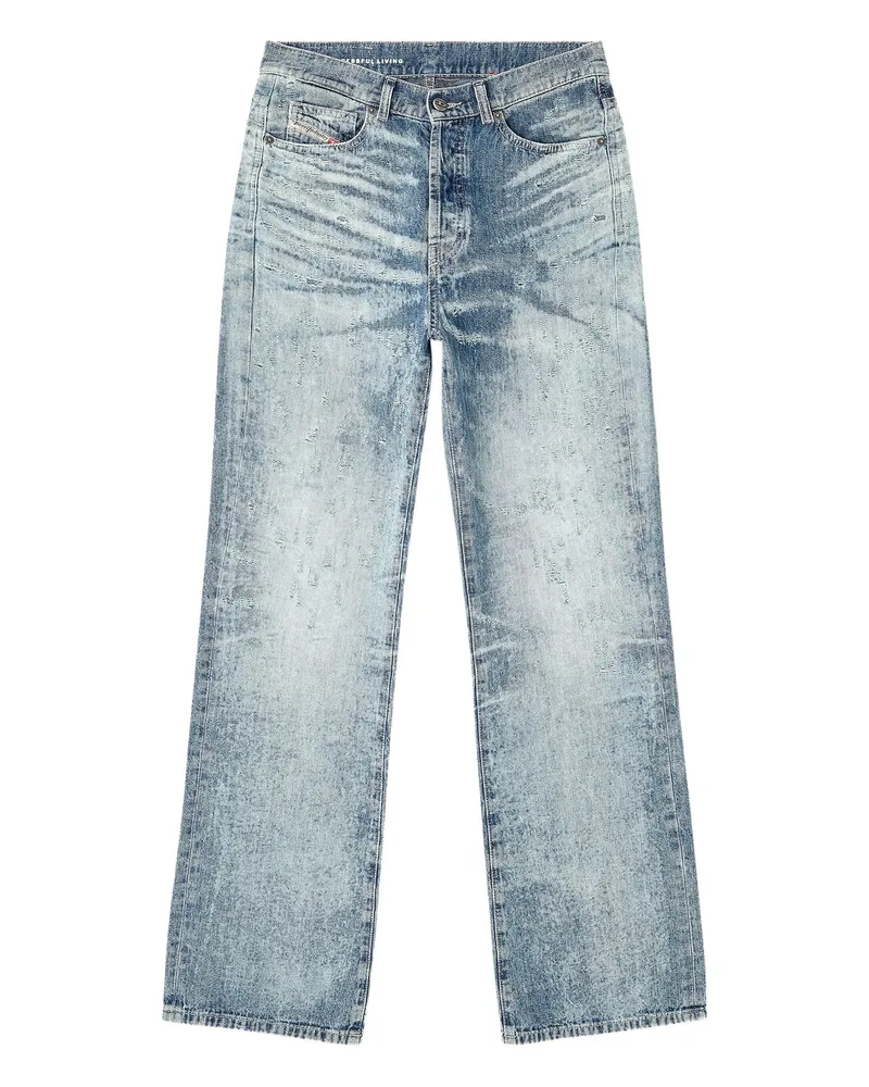 Diesel 1971 D-Sent Acid-wash Distressed Jeans Blue