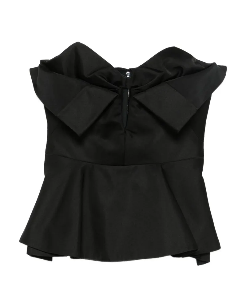 Alexander McQueen Bow-detailed Peplum Top Black