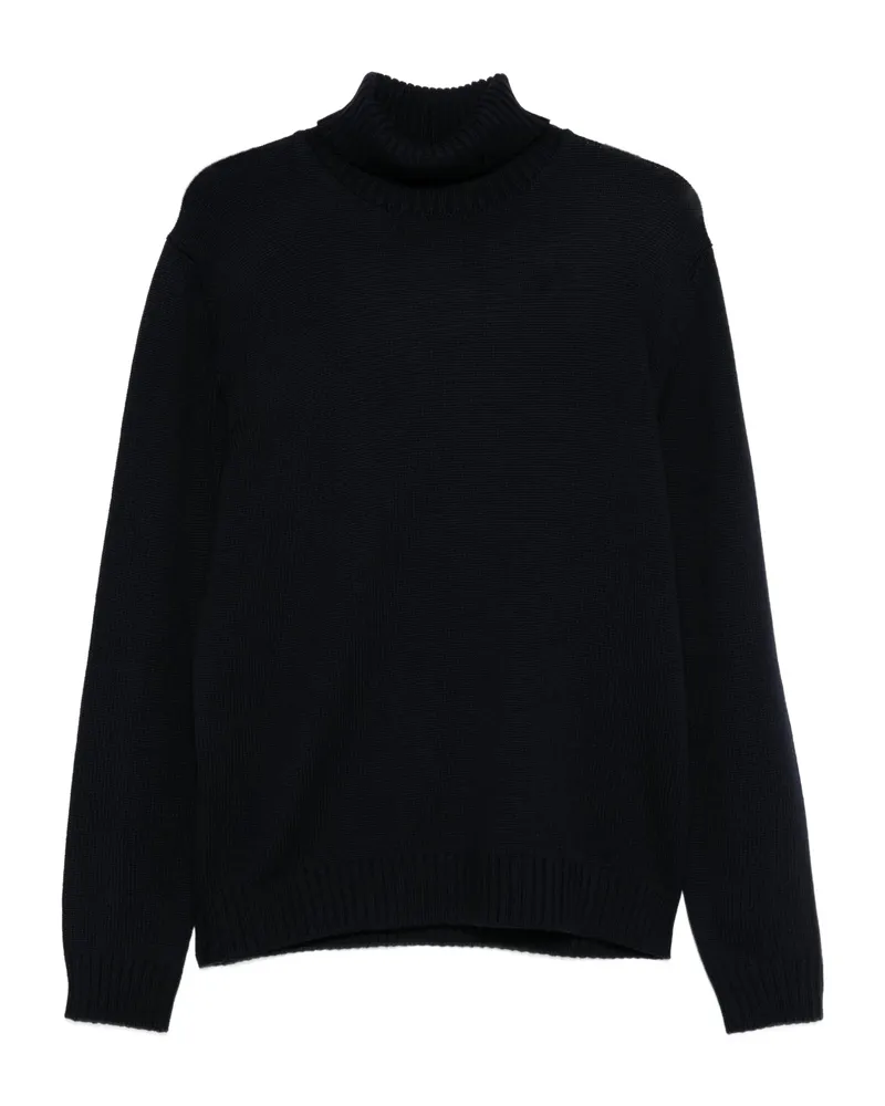 Zanone Turtleneck Wool Sweater Blue