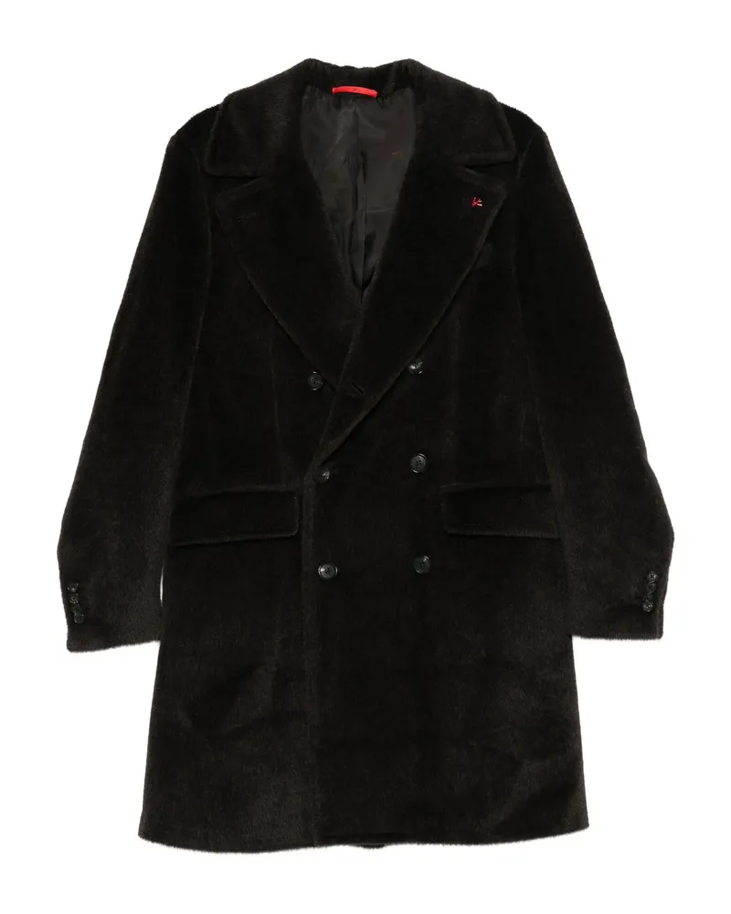 Isaia Double-breasted Coat Brown