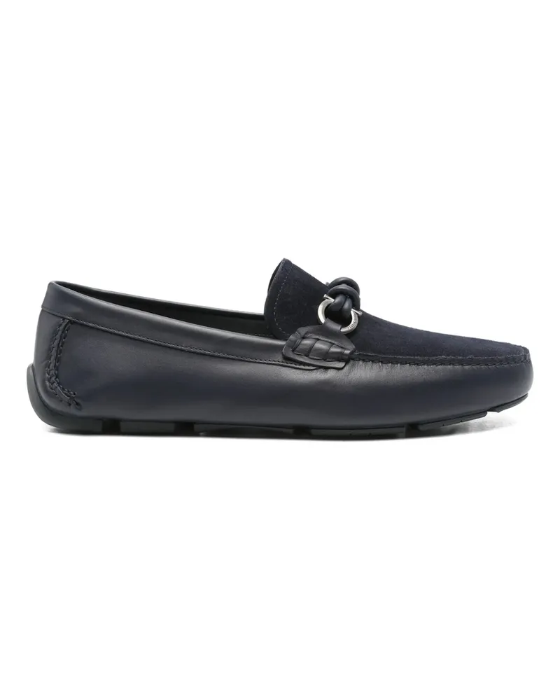 Ferragamo Gancini-buckle Leather Loafers Blue