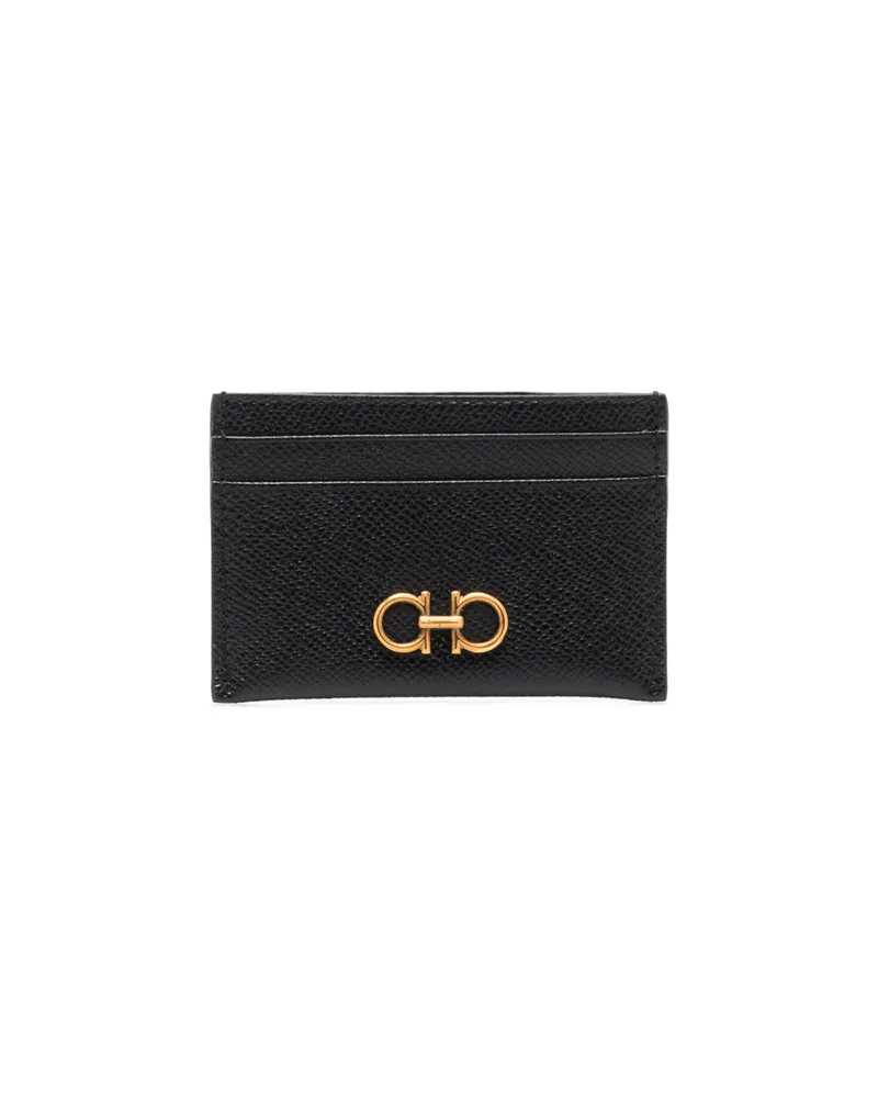 Ferragamo Gancini Leather Card Holder Black