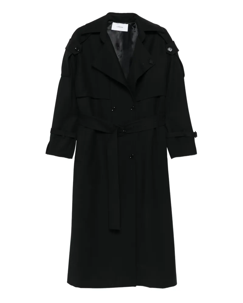 LARDINI Double-breasted Belted Trench Coat Black