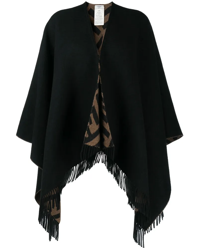 Fendi Monogram Pattern Cape Black