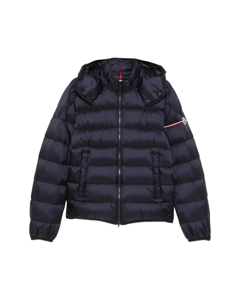 Moncler Quilted Hooded Jacket Blue