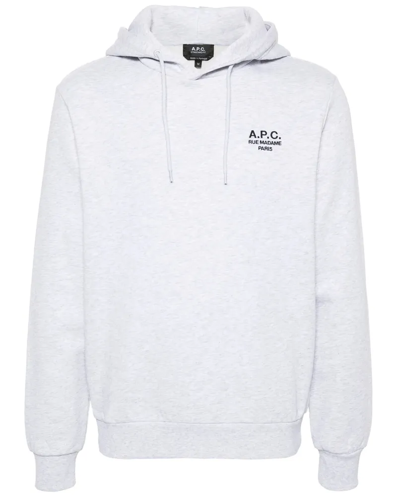 A.P.C. A. p.c. Embroidered-logo Hoodie Grey