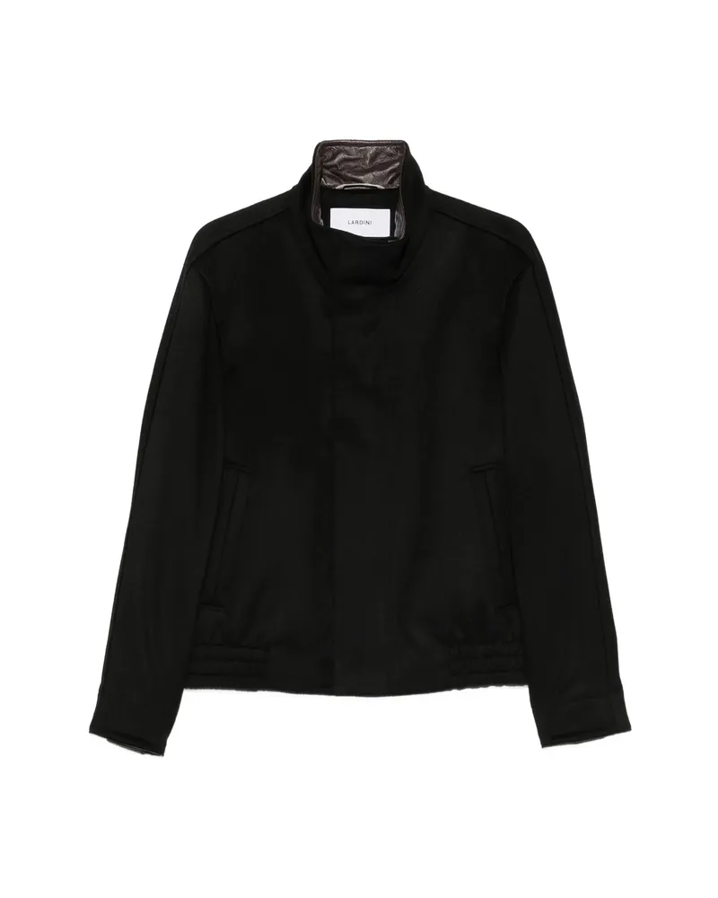 LARDINI High-neck Zip-up Jacket Black