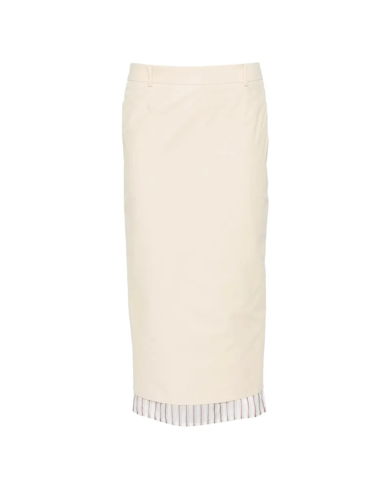 ATTICO Striped-hem Midi Skirt Neutrals