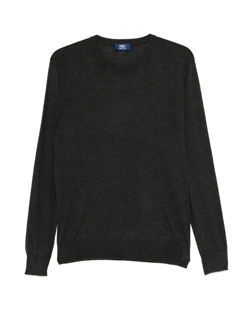 Fedeli Round-neck Long-sleeve T-shirt Grey
