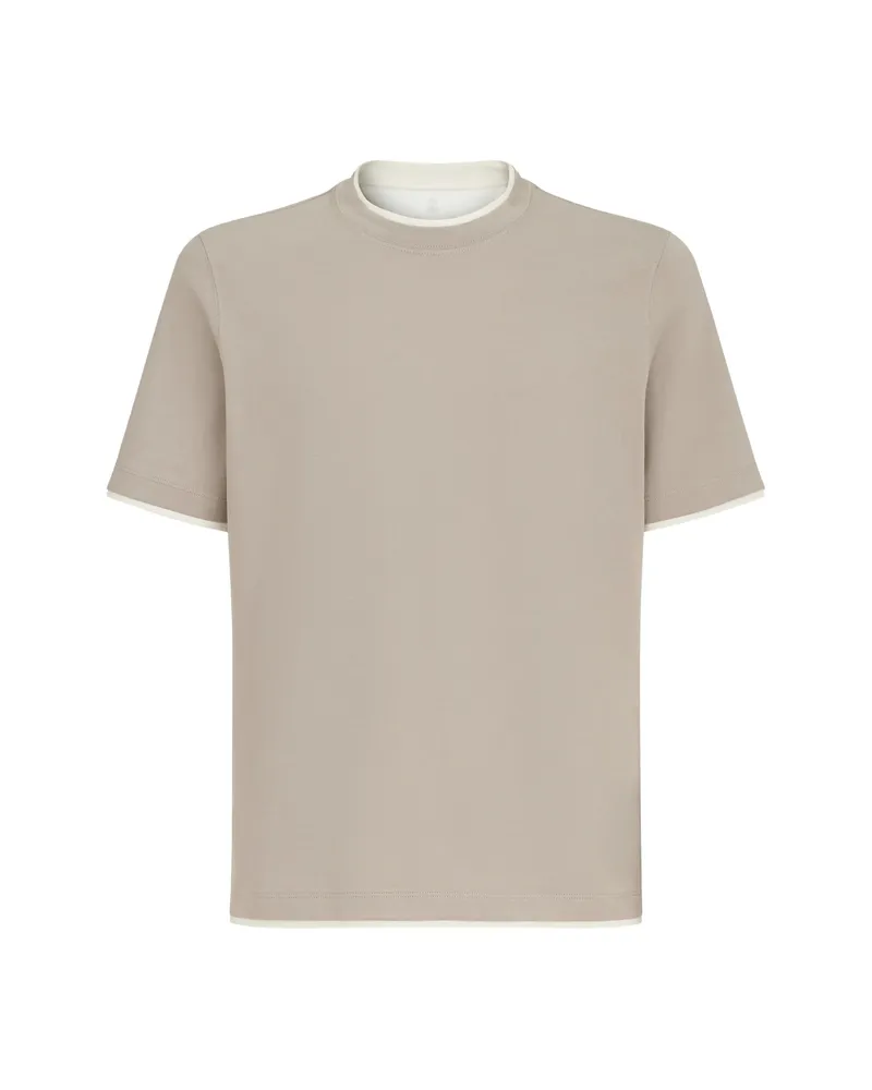 Brunello Cucinelli Layered-effect T-shirt Grey