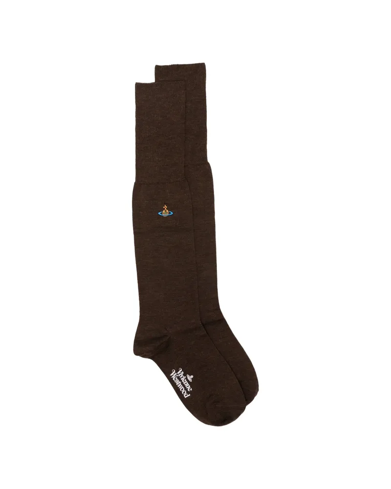 Vivienne Westwood Orb-embroidered Socks Brown