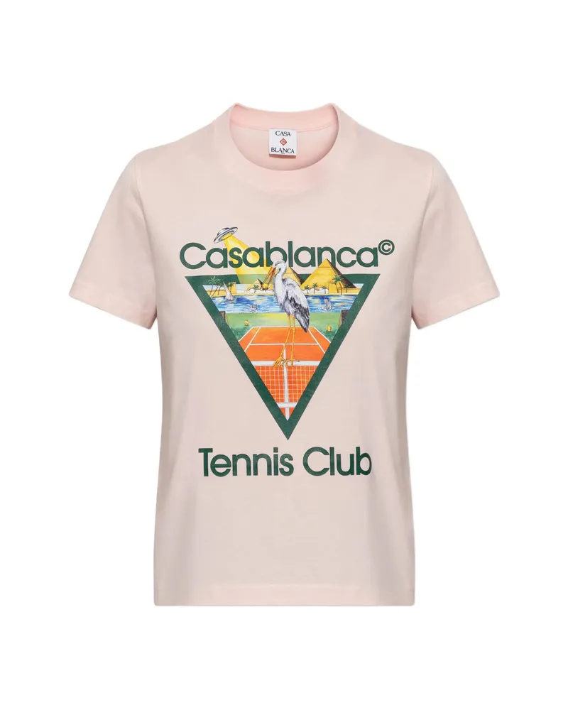 Casablanca Paris Tennis Club Graphic-print T-shirt Pink