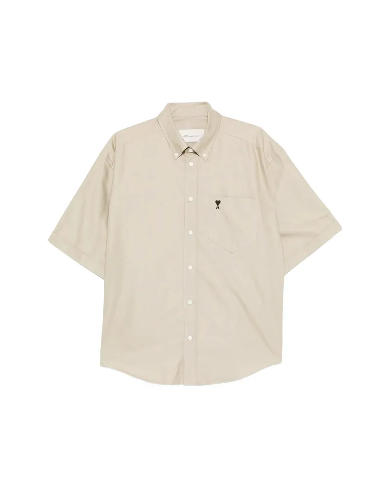AMI Paris Embroidered Shirt Neutrals