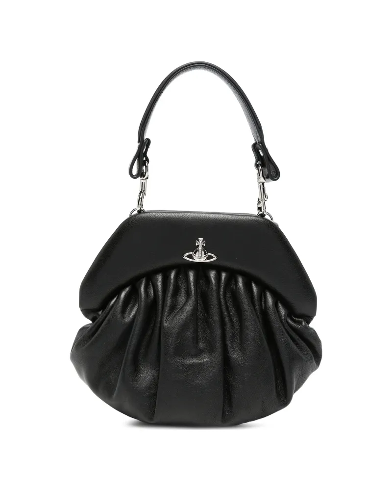 Vivienne Westwood Orb-plaque Ruched Tote Bag Black