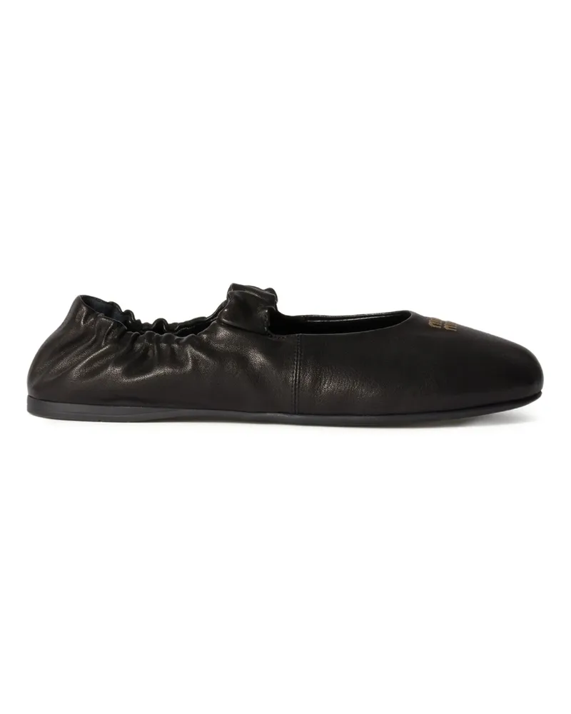 Miu Miu Elasticated-detail Ballet Flats Black