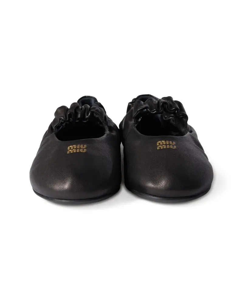 Miu Miu Elasticated-detail Ballet Flats Black