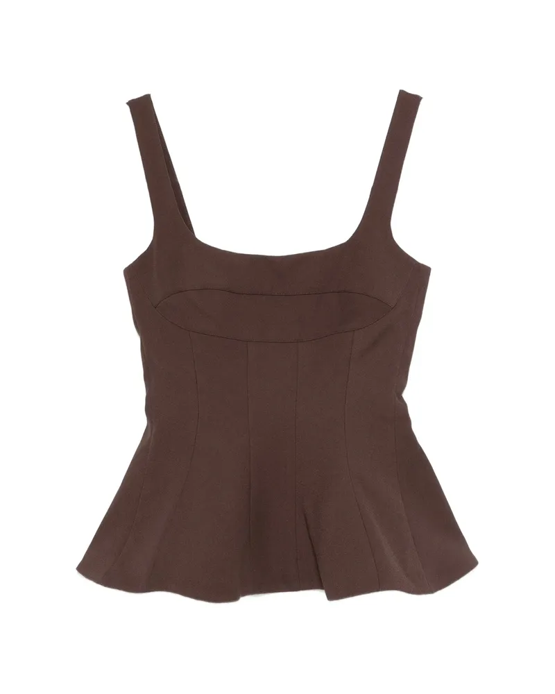 Stine Goya Square-neck Top Brown