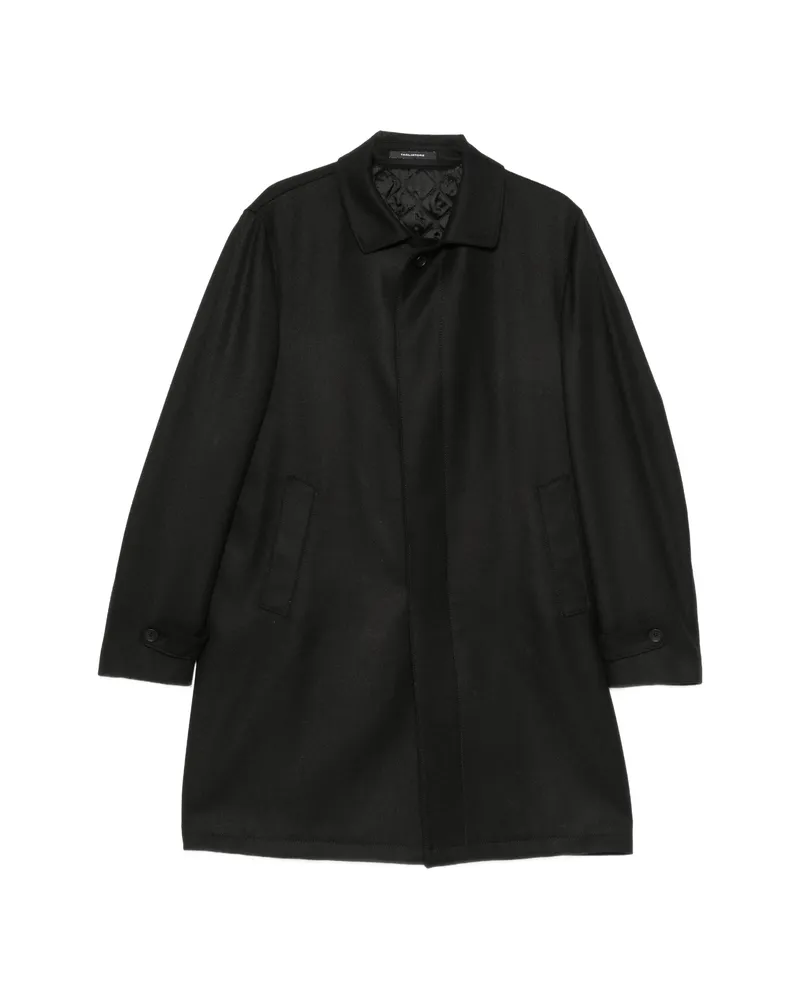 Tagliatore Single-breasted Twill-weave Coat Black