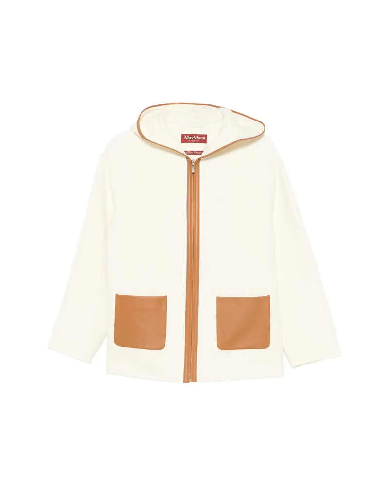 Max Mara Leather-trim Hooded Jacket Neutrals