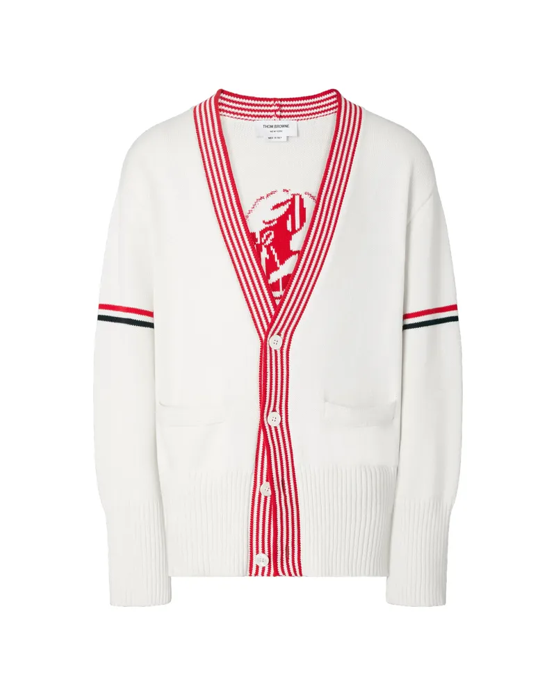 Thom Browne RWB Armband Lobster Jersey Cardigan Blue
