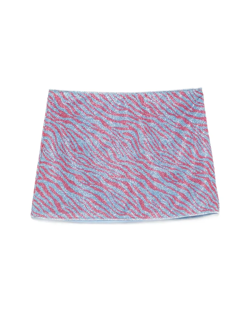 Oséree Animalier Zebra-print Mini Beach Skirt Blue