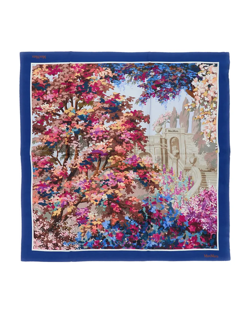 Max Mara Printed Scarf Blue