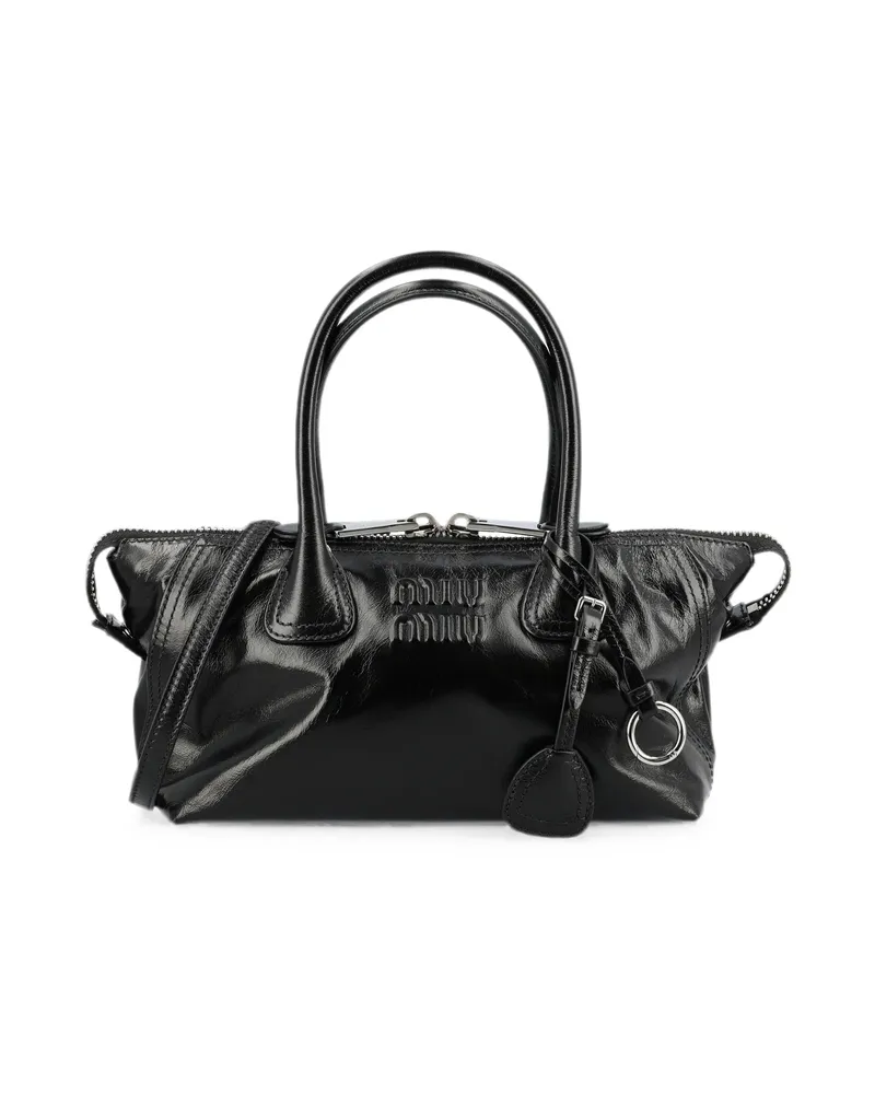 Miu Miu Logo-embossed Shoulder Bag Black